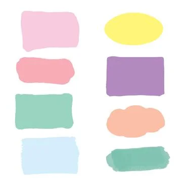 Set colourful brush stroke collection 22 Stock Illustration