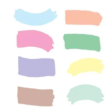 Set colourful brush stroke collection 31 Stock Illustration