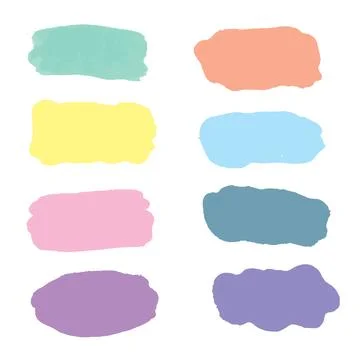 Set colourful brush stroke collection 32 Stock Illustration