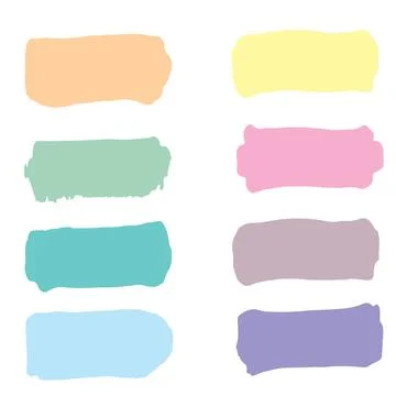 Set colourful brush stroke collection 35 Stock Illustration