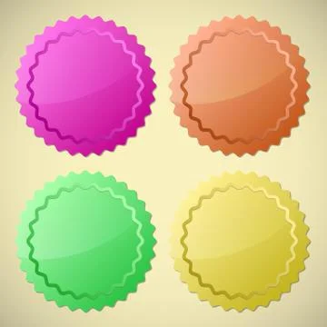 Set of colourful circle labels Stock Illustration
