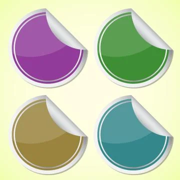Set of colourful circle stickers Stock Illustration