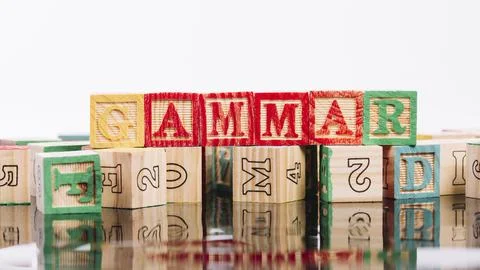 Set colourful cubes with letters Foto stock