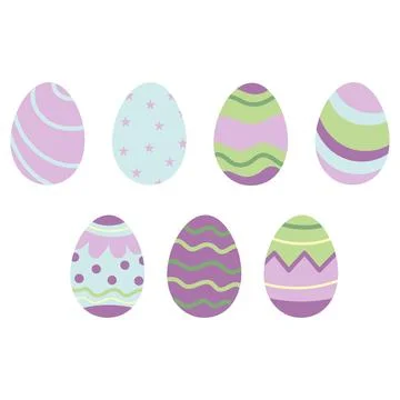 Set of colourful easter eggs イラスト素材