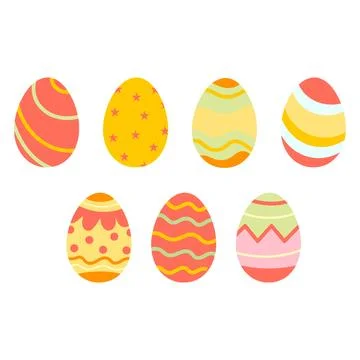 Set of colourful easter eggs イラスト素材