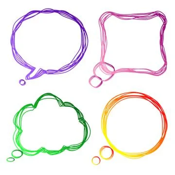 Set of colourful speech bubbles Stock Illustration