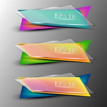 Set of colourfull transparent banners Stock Illustration