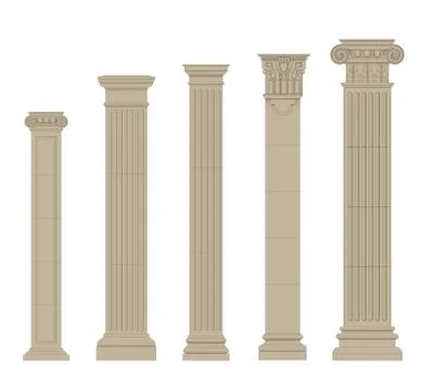 Set of column 2 Stock Illustration