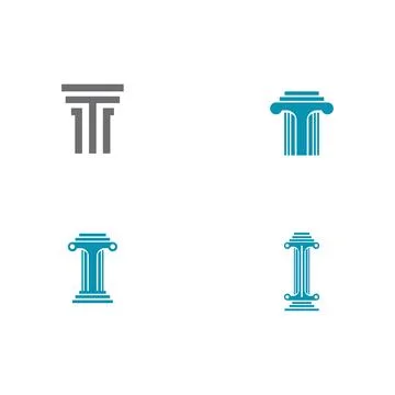 Set Column Logo Template vector Stock Illustration