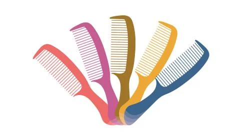 Set of combs on white background.  Vector illustration Stock Illustration