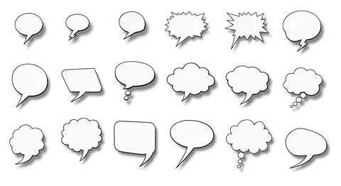 A set of comic book style speech bubbles Stock Illustration