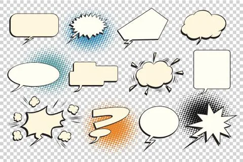 Set comic bubble isolate イラスト素材