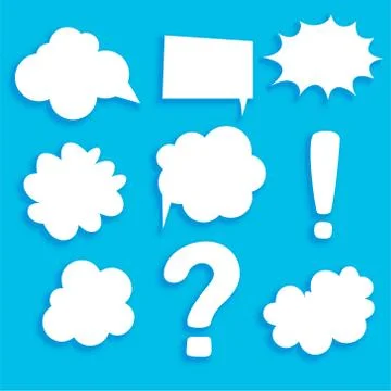 Set of comic bubble sticker elements Stock Illustration