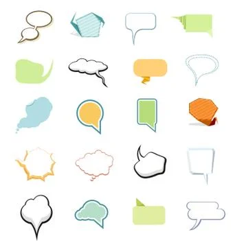 Set of comic bubbles and elements イラスト素材