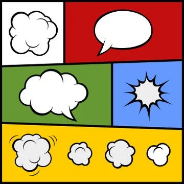 Set of Comic Bubbles and Elements. Vector 스톡 일러스트