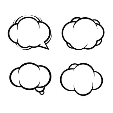 Set of Comic Bubbles and Elements. Vector Stock Illustration