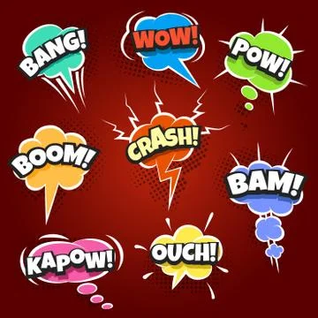 Set of Comic Bubbles Drawn in Pop Art style Illustrazione stock