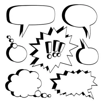 Set of comic bubbles. Illustrazione stock