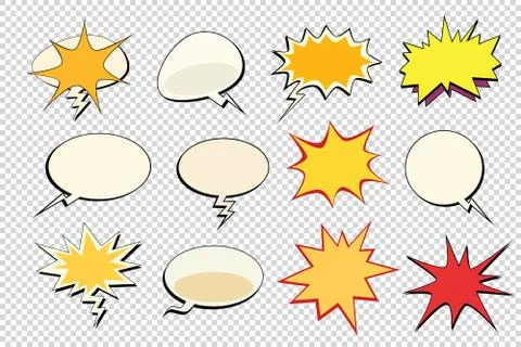 Set of comic bubbles isolated Stock Illustration