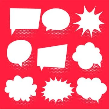 Set of comic chat bubbles Stock Illustration