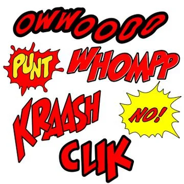 Set of Comic expression Text -Vector Illustration Stock Illustration
