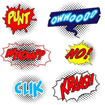 Set of Comic expression Text -Vector Illustration Stock Illustration