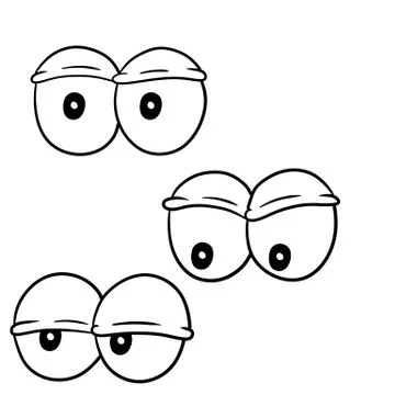 Set of comic eyes. Different emotions. Crazy eyes. Stock Illustration