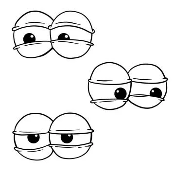 Set of comic eyes. Different emotions. Crazy eyes. Stock Illustration