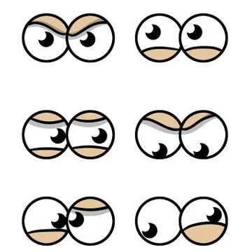 Set of comic eyes with different expressions of emotions. イラスト素材