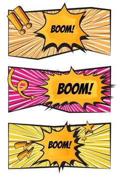 Set of comic page of colorful frames illustration 스톡 일러스트