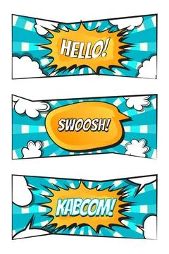 Set of comic page of colorful frames illustration 스톡 일러스트