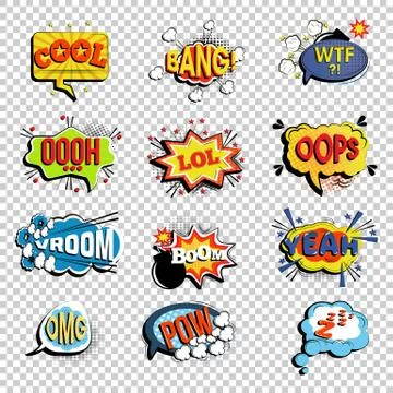 Set of comic speech bubble Stock Illustration