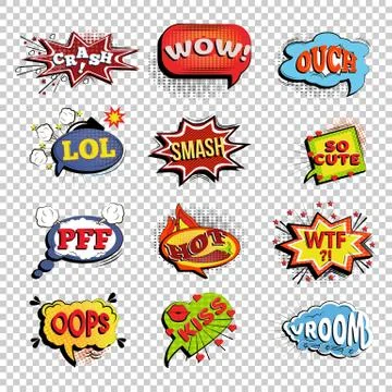 Set of comic speech bubble Stock Illustration