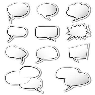 Set of comic speech bubble or speech balloons Illustrazione stock