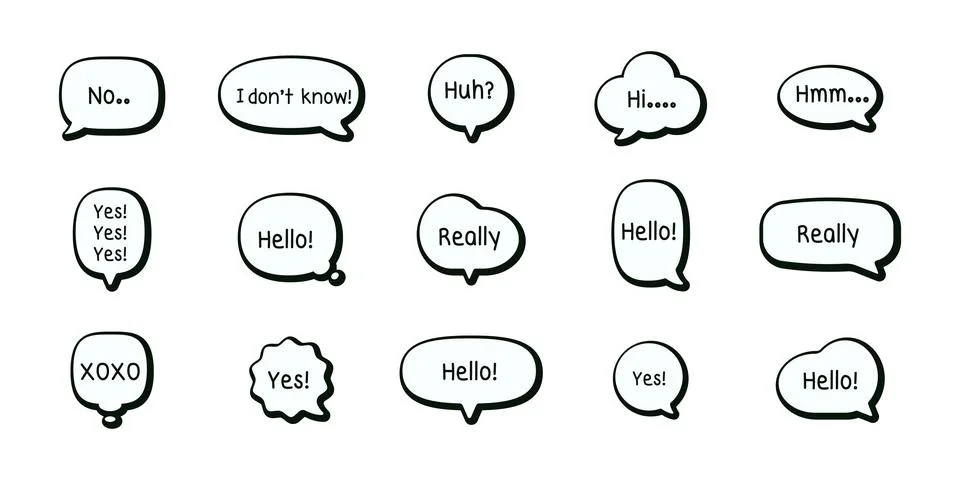 Set of comic speech bubbles. Cartoon vector illustration Stock-Illustration