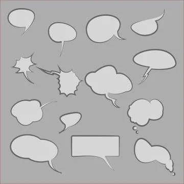 Set of comic speech bubbles. Stock Illustration