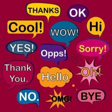 Set Of Comic Speech Bubbles. Stock Illustration