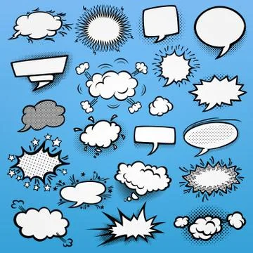 Set of  comic speech bubbles Stock Illustration