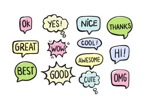 Set of comic speech bubbles Stock Illustration
