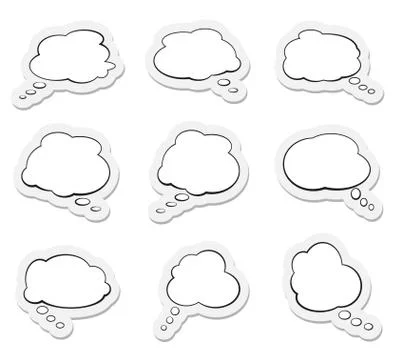 Set of comic speech bubbles or thought balloons 스톡 일러스트