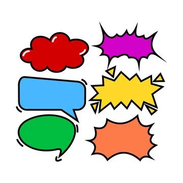 Set of comic speech bubbles in pop art style. Vector illustration. Stock Illustration