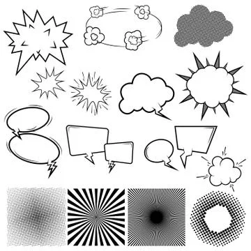 Set of Comic Speech Bubles Free Stock Illustration