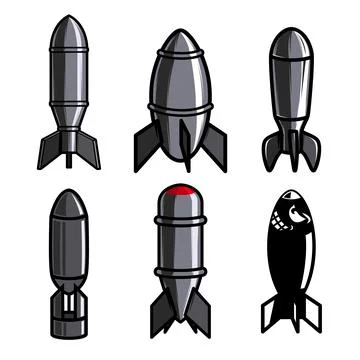 Set of comic style bomb. For poster, card, flyer, banner. Vector image Stock Illustration