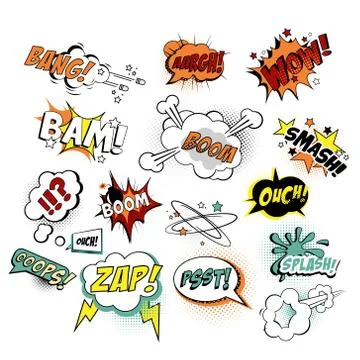 Set of Comic Text, Pop Art Style. Vector Illustration Stock Illustration