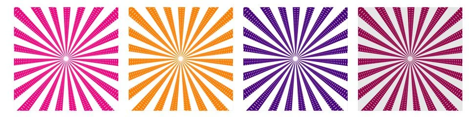 Set of comics background Abstract lines backdrop Bright sunrays 스톡 일러스트