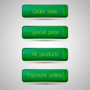 Set of commerce buttons Stock Illustration