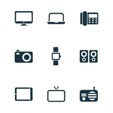 Set of communication icons on a white background. Vector illustration. Stock Illustration