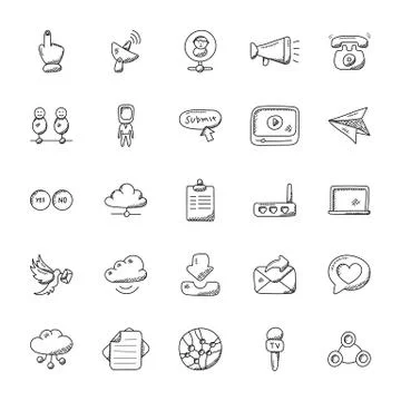 Set of Communication Vector Icons Stock Illustration