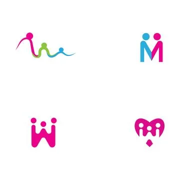 Set Community Logo Template vector Illustration