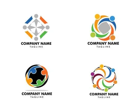Set of Community people logo vector Stock Illustration